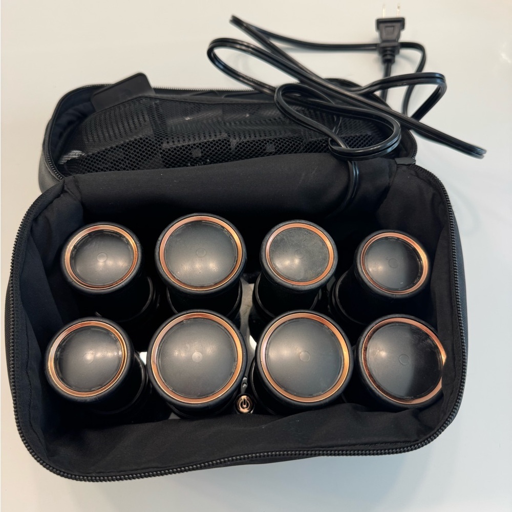 T3 Black and Silver Hair Rollers Set